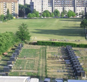 Una foto degli orti di via Chiodi a Milano